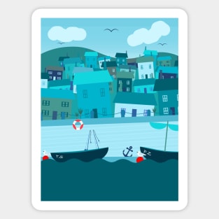 Harbour Scene Sticker